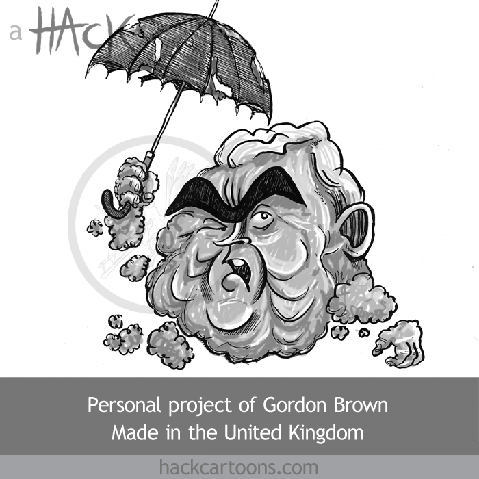 UK prime Minister Gordon Brown as a black cloud © Matt Buck Hack Cartoons