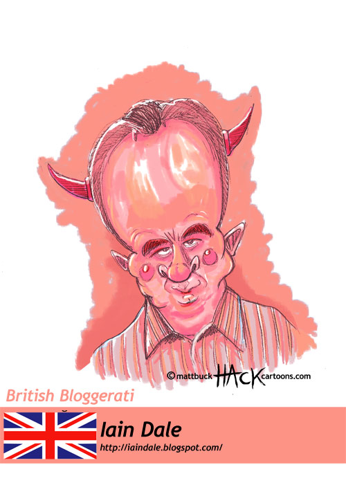 British Bloggerati - Iain Dale as a horny little devil © Matt Buck Hack Cartoons