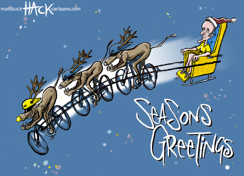Matthew Buck Hack Cartoons Christmas card 21st December 2012