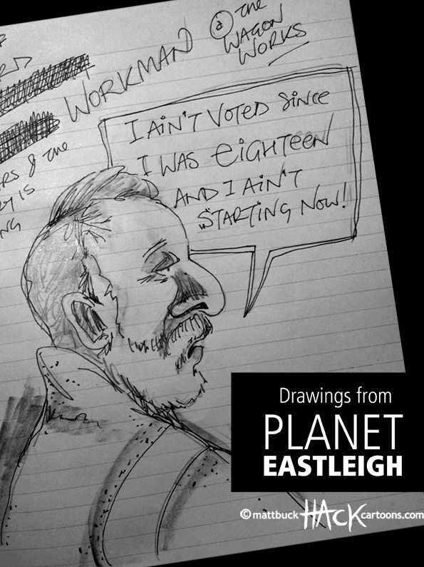 Drawnalism: Non-Voter at the Eastleigh by-election © Matthew Buck Hack Cartoons