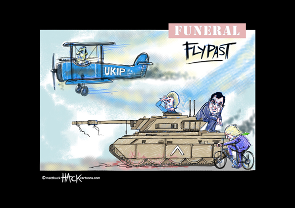 Cartoon_Margaret_Thatcher_Funeral © Matthew Buck Hack Cartoons