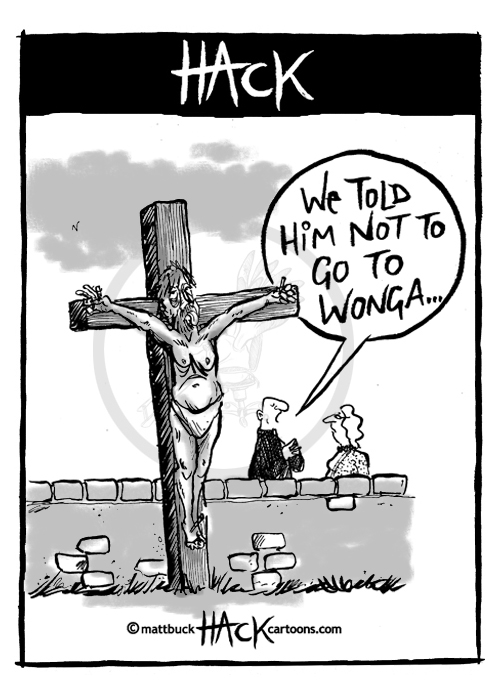 Cartoon-Church_of_England_versus_Wonga_on_credit_and_debt © Matthew Buck Hack Cartoons