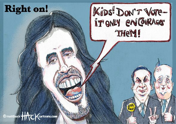 Cartoon-to_vote_or_not_to-vote-with-Russell_Brand©–Matthew–Buck–Hack–Cartoons–For–tribunecartoons.com