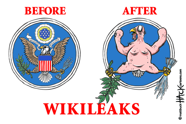 Cartoon: Wikileaks and the Americans © Matthew Buck Hack Cartoons