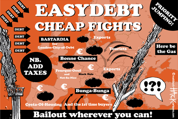 Cartoon: Easydebt - all over Europe © Matthew Buck Hack Cartoons
