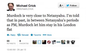 Michael Crick on Murdoch and Netanyahu