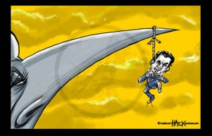 Cartoon: Mrs Thatcher is dead © Matthew Buck Hack Cartoons