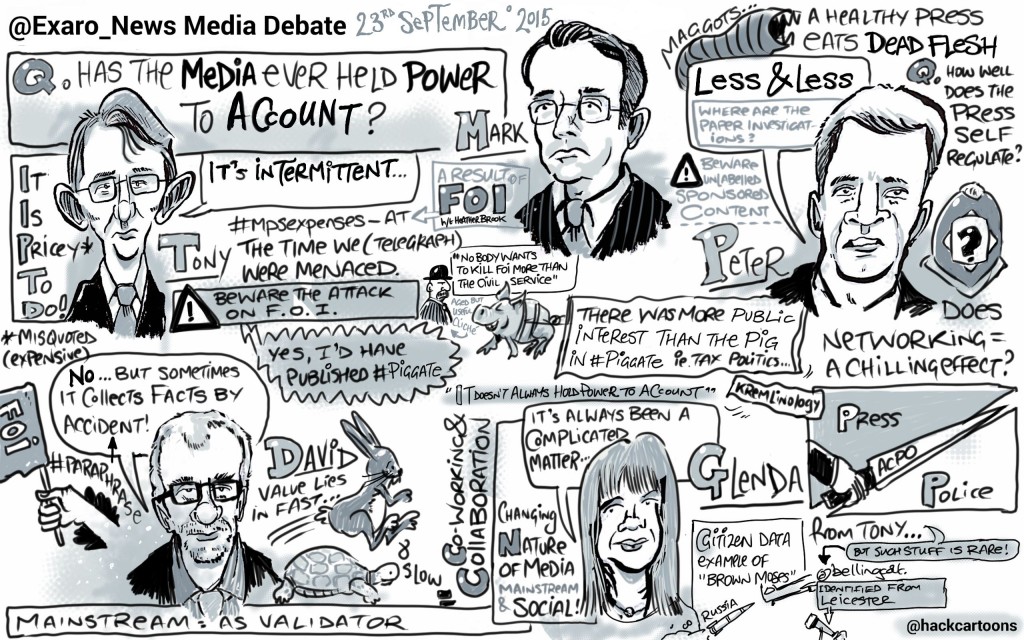 Exaro News Journalism and Media debate at Matt Buck Hack Cartoons